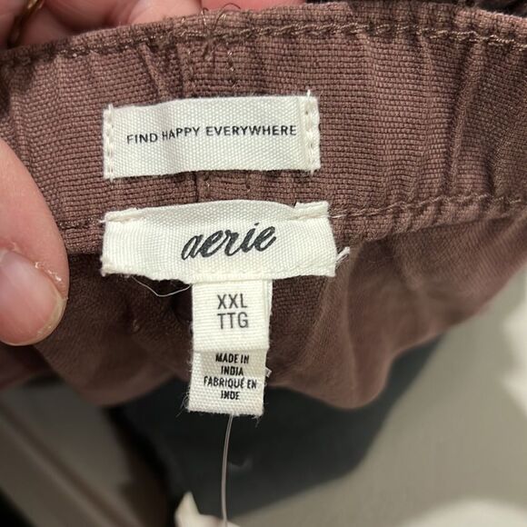 Aerie American Eagle AE Wander Shorts Dark Brown Find Happy Everywhere XXL. NWT - Picture 8 of 13